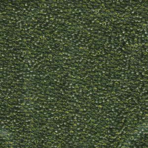 15/0 Miyuki Seed Beads 5g Bag – Transparent Olive Green - Colour 158
