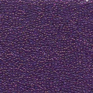 15/0 Miyuki Seed Beads - 5g Bag – Fuchsia Lined Aqua Luster - Colour 352