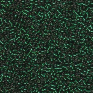 11/0 – Miyuki Delica - 5g Bag – Silver Lined Green – DB0148