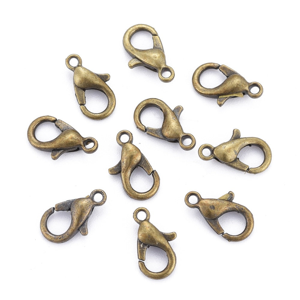 Antique Brass Lobster Clasps 6x10mm – Pack of 10