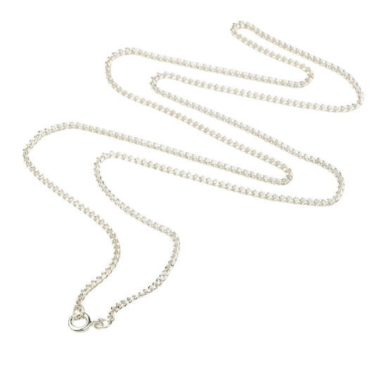 Silver Plated Curb Chain Necklace 3x2mm – 24 Inch