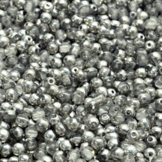 3mm Pressed Glass Round Beads - Pack of 100 - Half Labrador