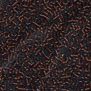 11/0 – Miyuki Delica - 5g Bag – Silver Lined Topaz Dyed – DB0612
