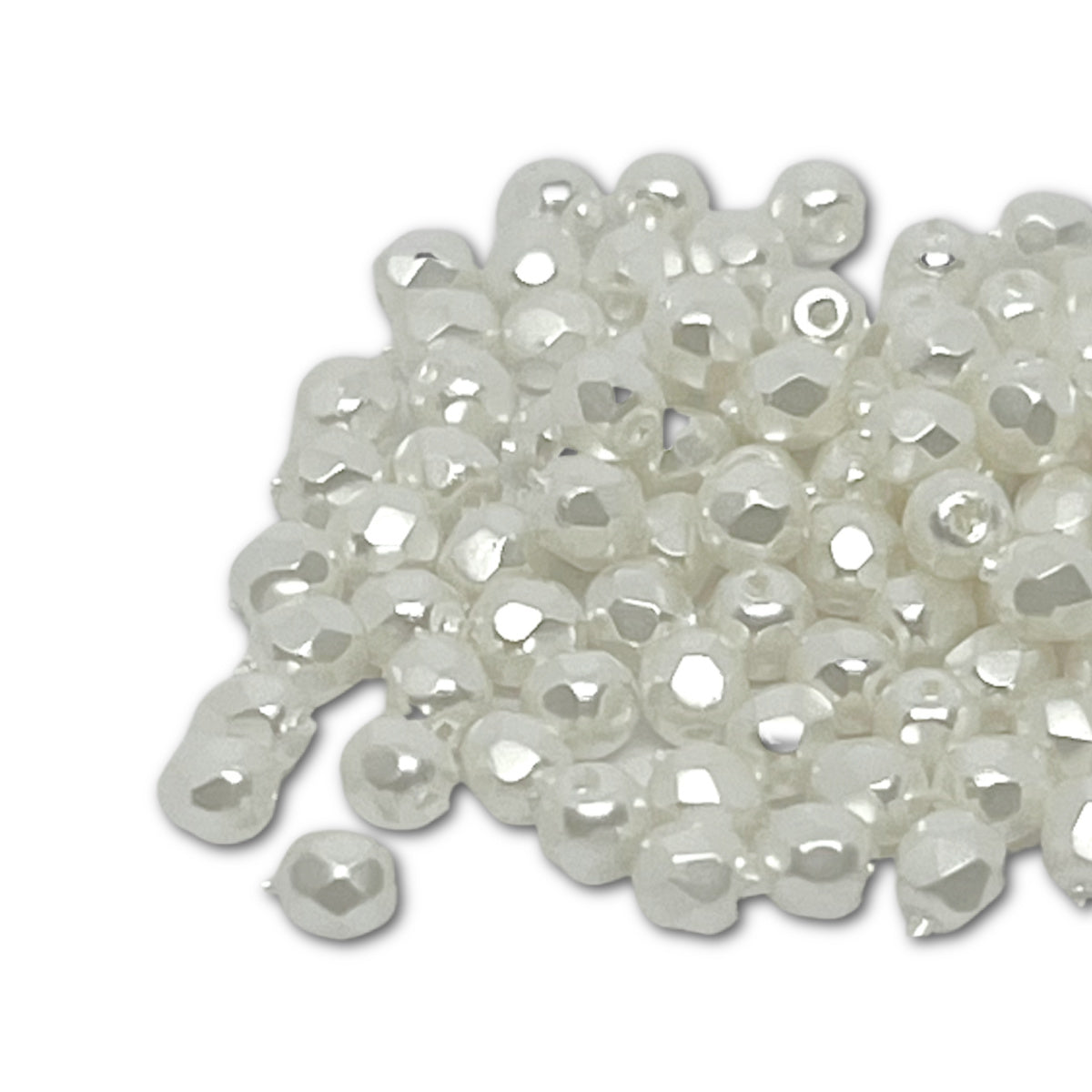3mm Czech Fire Polish – 02010/11402 - White Pearl x 100
