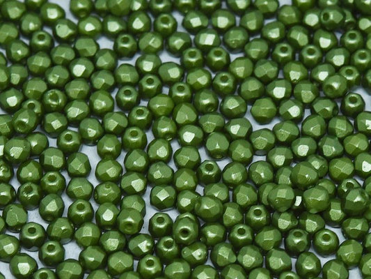 3mm Czech Fire Polish – 02010/25034 – Pastel Olivine x 100