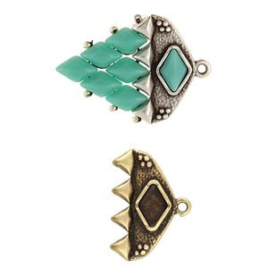 Kipos 4 Gemduo Bead Ending - Antique Brass - Pack of 2