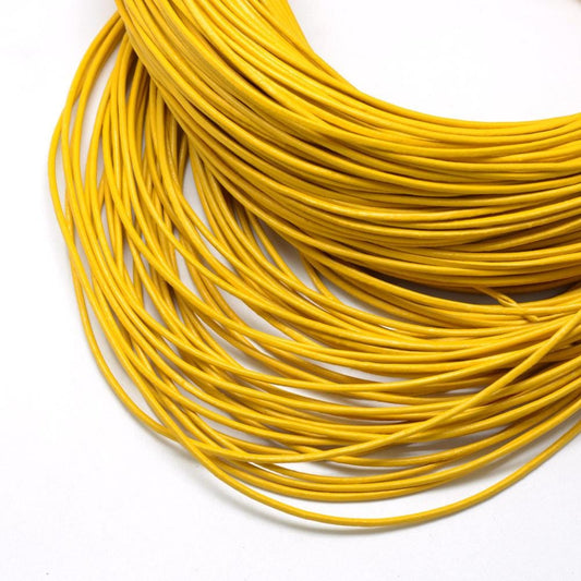 1.5mm Leather Cord - 5 Meters - Yellow