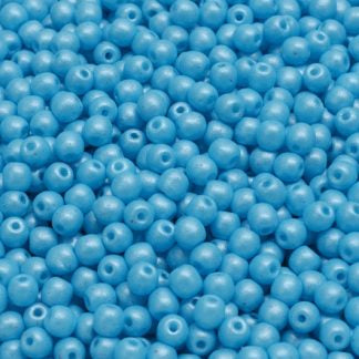 3mm Pressed Glass Round Beads - Pack of 100 - Pastel Aqua