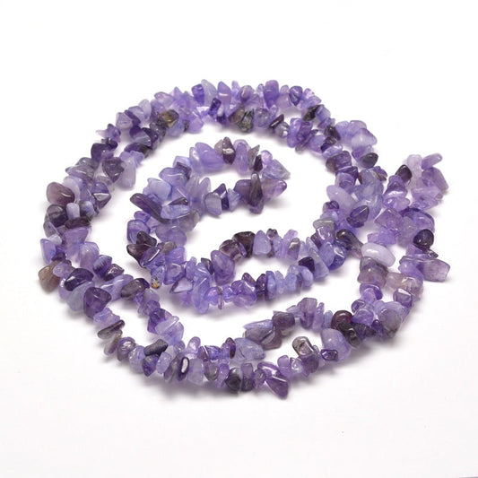 5x8mm Natural Amethyst Chip Beads - 78cm Strand