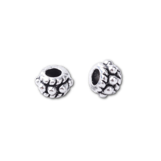 4mm Antique Silver Bali Rondelle Beads – Bag of 25