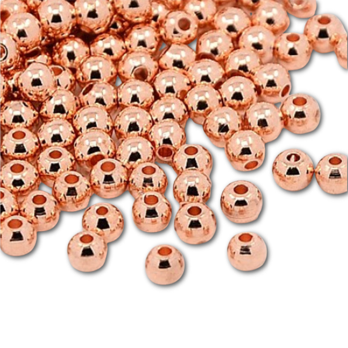 Rose Gold Plated 4mm Spacer Beads – Pack of 24