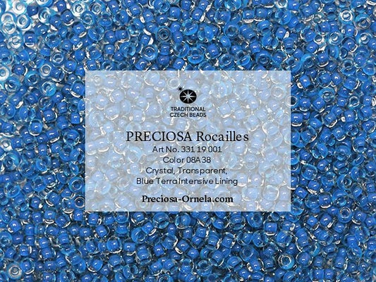 Preciosa 11/0 Seed Beads - Terra Intensive Lined - 20g Pack - Blue