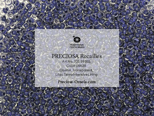 Preciosa 11/0 Seed Beads - Terra Intensive Lined - 20g Pack - Purple