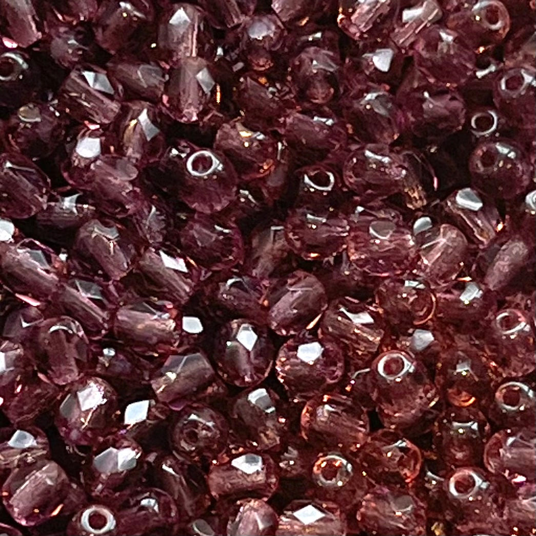 4mm Czech Fire Polish – 20060 – Medium Amethyst x 100