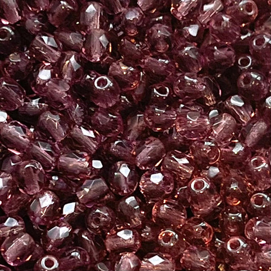 4mm Czech Fire Polish – 20060 – Medium Amethyst x 100