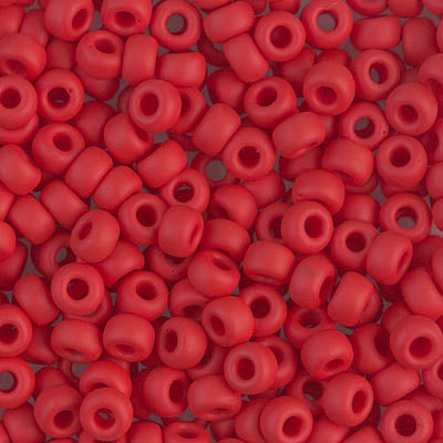 6/0 Miyuki Seed Beads 20 gram tube - Matte Opaque Red - Colour 408F