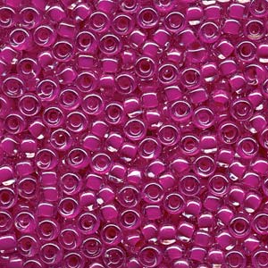 11/0 Miyuki Seed Beads - 25g Bag – Fuchsia Lined Crystal – Colour 209