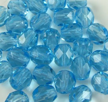 6mm Czech Fire Polish - 60010 - Aquamarine x 100
