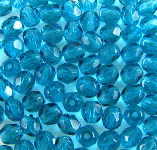 6mm Czech Fire Polish – 60120 – Turquoise x 100