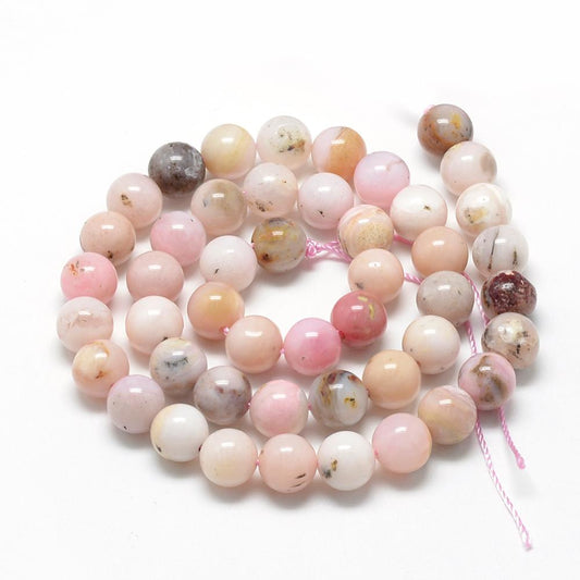 6mm Natural Pink Opal Round Gemstone Strand – Approx 65 beads