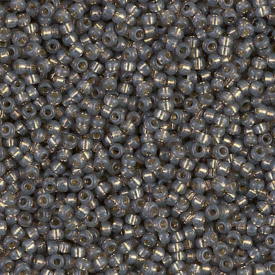 15/0 Miyuki Seed Beads - 5g Bag - Silver Lined Alabaster Grey - Colour 650