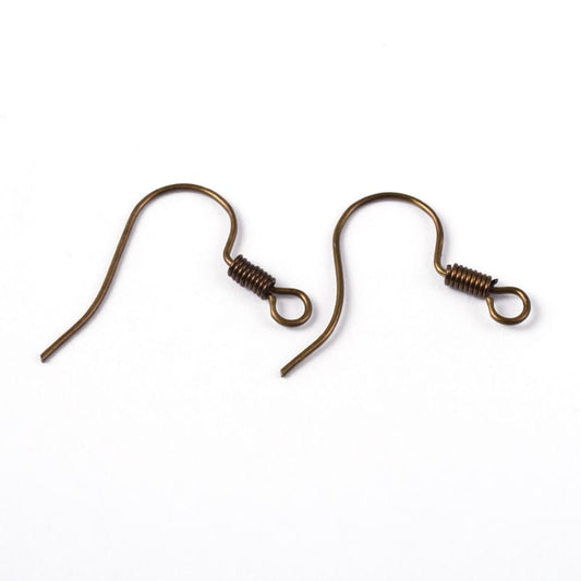 Antique Brass Earring Hooks Pack of 20 (10 pairs)