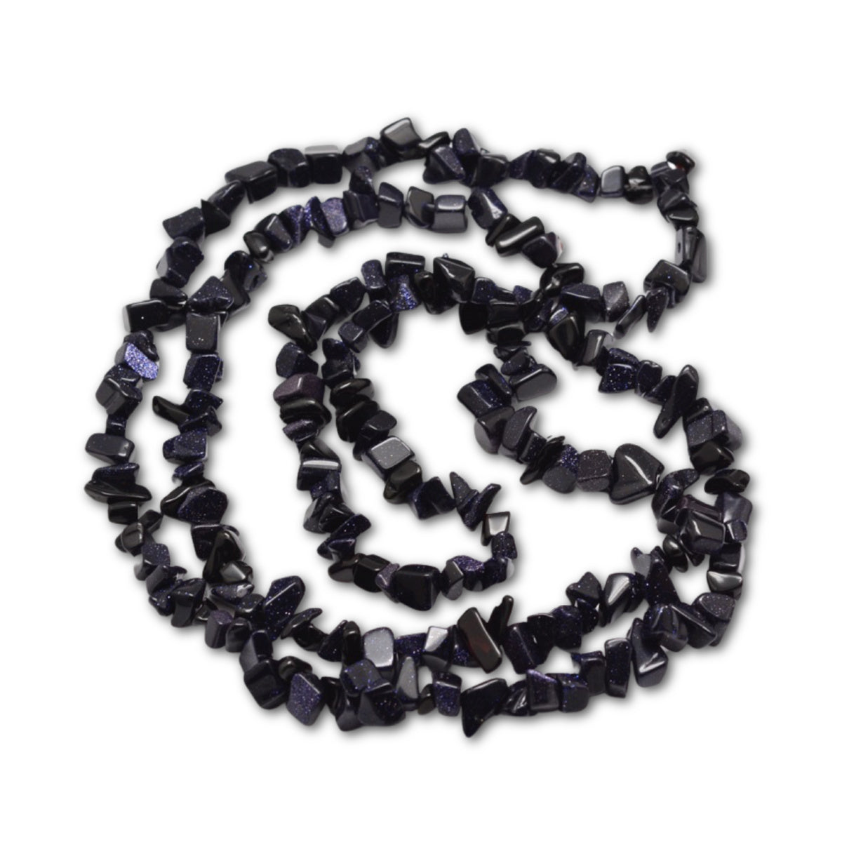 5x8mm Blue Goldstone Chip Strand - 78cm Strand