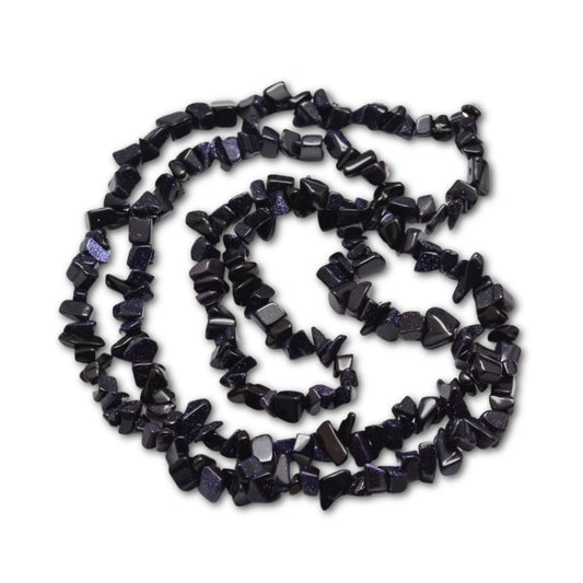 5x8mm Blue Goldstone Chip Strand - 78cm Strand
