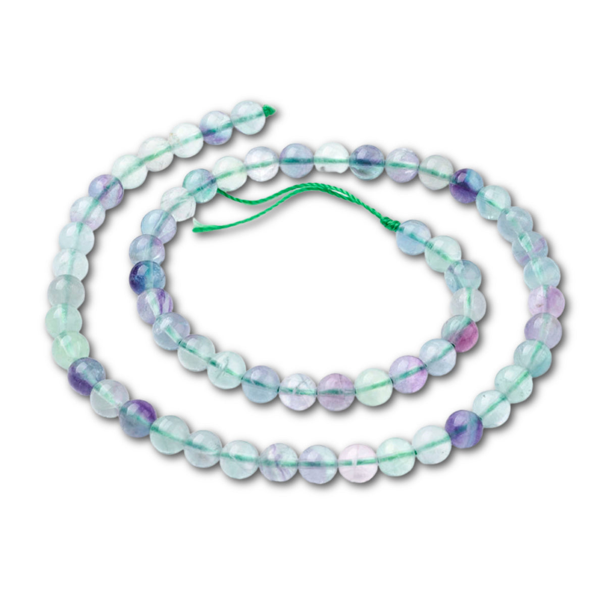 6mm Fluorite Round Bead Strand - Approx 60 Beads