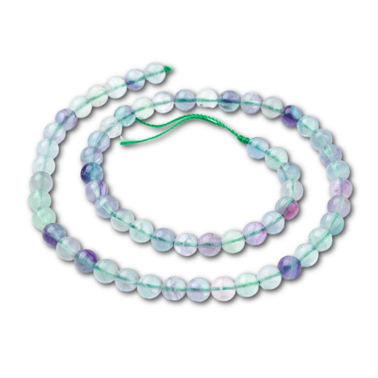 6mm Fluorite Round Bead Strand - Approx 60 Beads