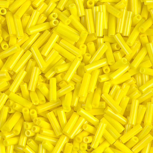 6mm Miyuki Bugle Beads 10g – Opaque Yellow - 404