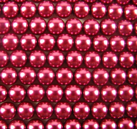 6mm Czech Round Glass Pearl Strand of 36 – 70020 – Damson