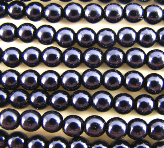2mm Czech Round Glass Pearl Pack of 100 – 70063 – Navy