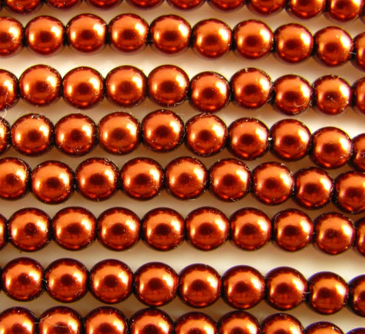 2mm Czech Round Glass Pearl Pack of 100 – 70084 – Copper
