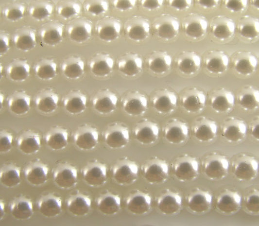 8mm Czech Round Glass Pearl - Pack of 25 – 70400 – Bright White