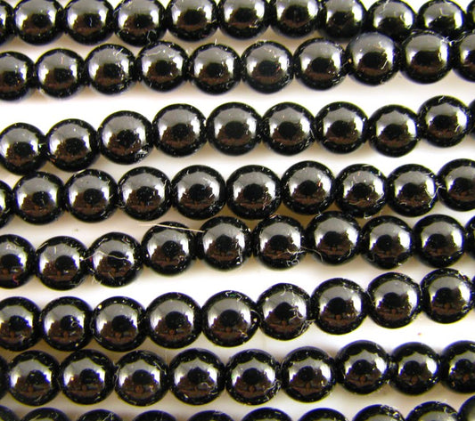 6mm Czech Round Glass Pearl - Bag of 50 – 70409 – Black
