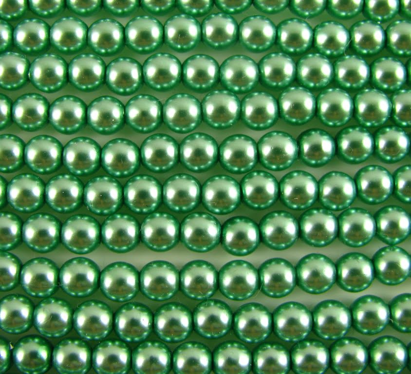 6mm Czech Round Glass Pearl Strand of 36 - 70455 - Pistachio