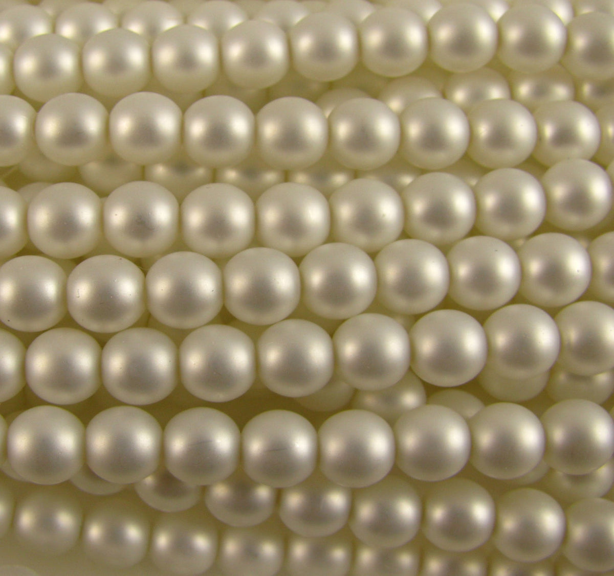 6mm Czech Round Glass Pearl - Bag of 50 – 70502 – Frosted White