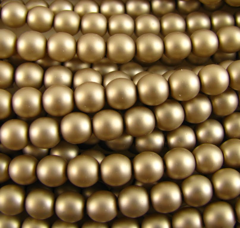 2mm Czech Round Glass Pearl - Bag of 100 – 70516 – Frosted Almond