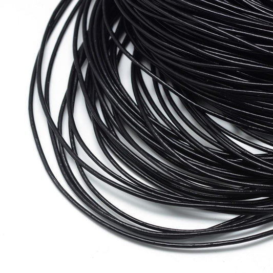 1.5mm Leather Cord - 5 Meters - Black