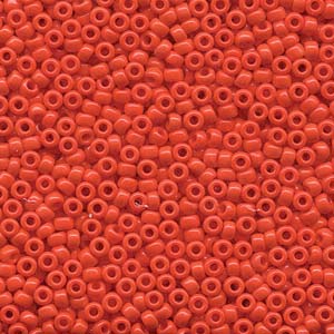 8/0 Miyuki Seed Beads - 25g Bag – Opaque Vermillion Red - Colour 407