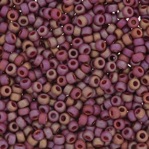 8/0 Miyuki Seed Beads - 25g Bag – Frosted Opaque Glazed Rainbow Red - Colour 4696