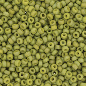 15/0 Miyuki Seed Beads - 5g Bag – Frosted Opaque Glaze Rainbow Olive - Colour 4697