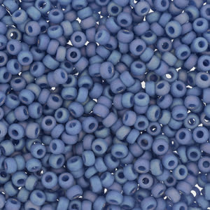 8/0 Miyuki Seed Beads - 25g Bag – Frosted Opaque Glazed Rainbow Soft Blue - Colour 4704