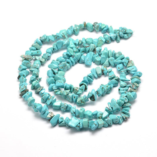 5x8mm Turquoise Chip Beads – 78cm Strand