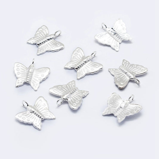 Sterling Silver Butterfly Charm 15mm