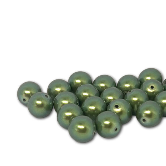 8mm Czech Round Glass Pearl Pack of 25 – 30008 – Evergreen