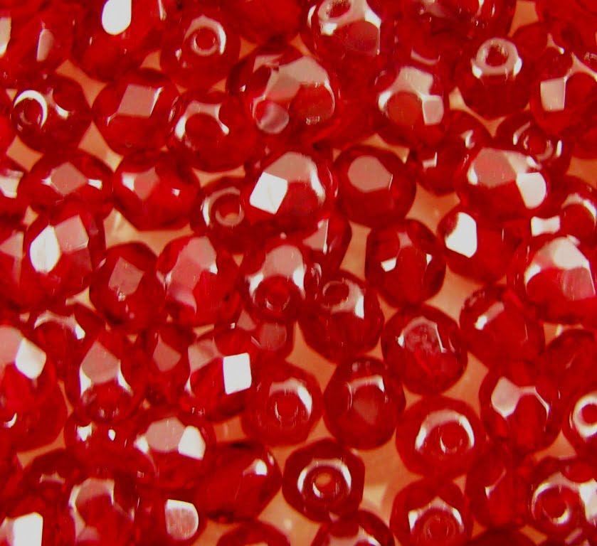 4mm Czech Fire Polish - 90110 - Garnet Red x 100