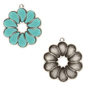 Skilos PaisleyDuo Pendant Setting - Antique Silver - Pack of 1