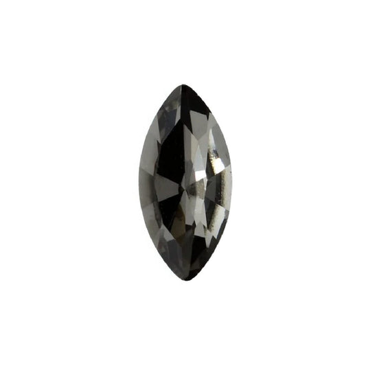 15x7mm Aurora Crystal Navette Stones - Pack of 6 - Black Diamond